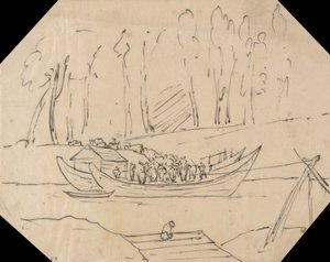 Bétail sur un bateau - John Robert Cozens